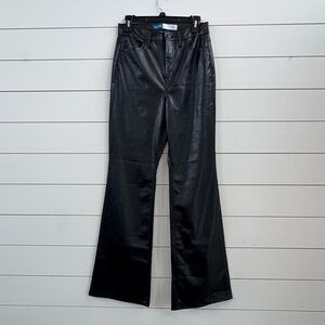 Old Navy Black Faux Leather Flare Pants